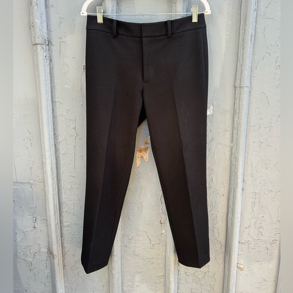 Club Monaco black woven straight leg dress pant, size 6